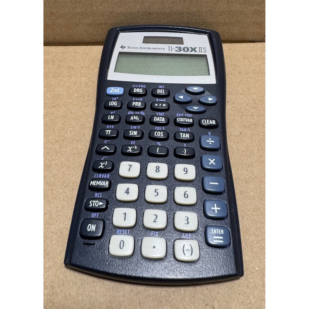 Texas Instruments TI-30XIIS Scientific Calculator Navy Blue Solar Battery‎ Math